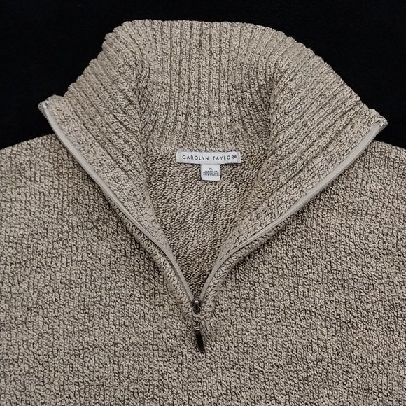 Carolyn‎ Taylor Sweater Size XL Brown Partial Zip Turtle Neck #1260 - Picture 6 of 13
